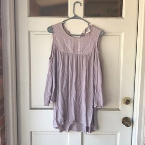 Knox Rose mauve cold shoulder blouse